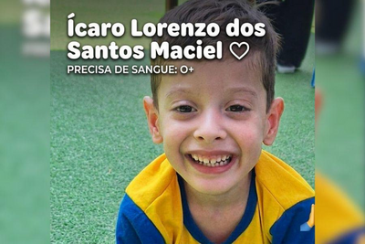 Ícaro Lorenzo precisa urgente de doadores O positivo no Fhemeron