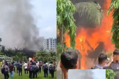 Avião de treinamento da Força Aérea de Bangladesh cai em escola e mata 20 pessoas